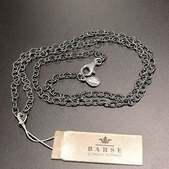 BARSE Textured Links Sterling Silver Necklace 20” - Picture 3 of 10